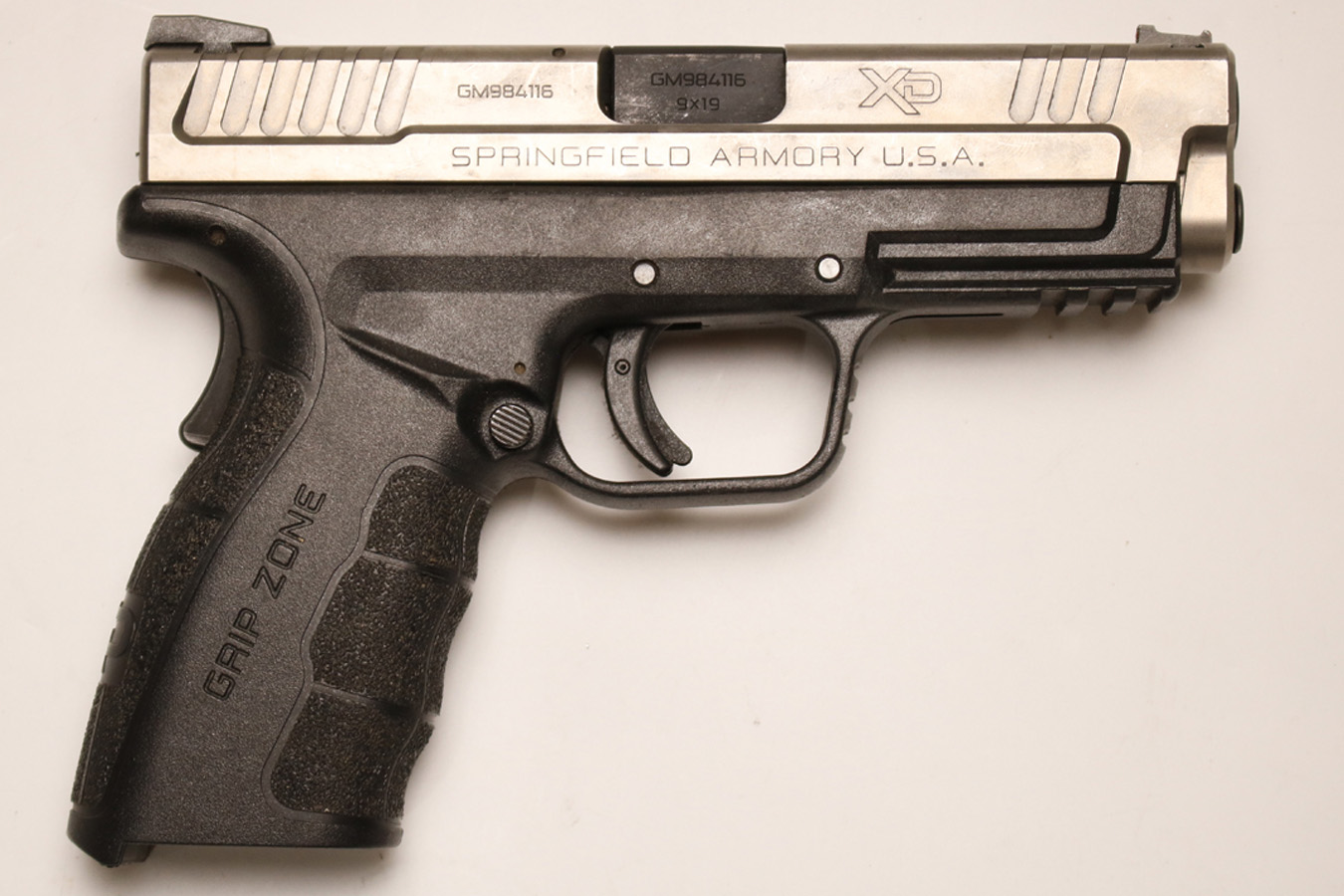 SPRINGFIELD XD Mod.2 4.0 9mm Used Police Trade-in Pistol with Stainless Slide and GRIP ZONE